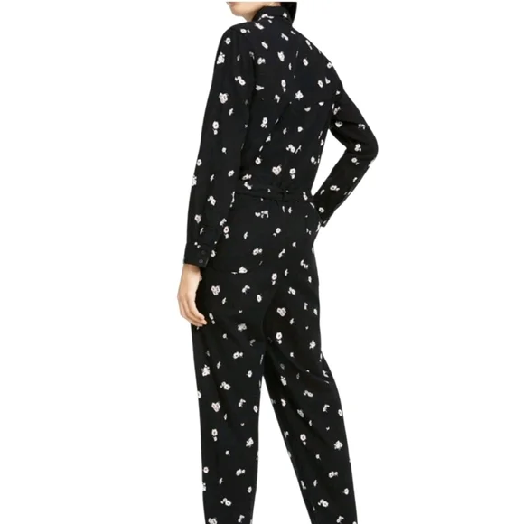 Lucky Brand Women's Logan Cotton Printed Jumpsuit Black Size M - Picture 3 of 13